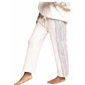 NEW EVA FRANCO stripe chia jogger pants in white